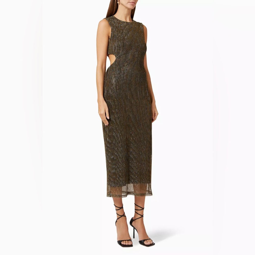 MINKPINK Gold Midi Dress - Picture 2 of 12